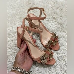 Loeffler Randall Layla suede Pom-Pom Sandal - size 6.5